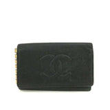 CHANEL Caviar Timeless CC 6 Key Holder Case Black