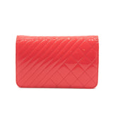 Chanel Quilted Coco Boy Wallet On Chain WOC Patent Leather Pink