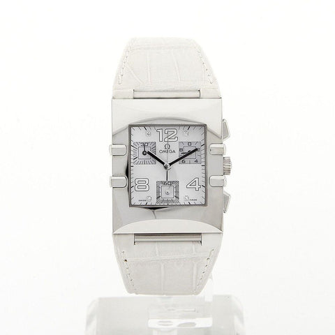 Omega Women's 1841.75.36 ConstellationÂ Quadra White Leather Watch