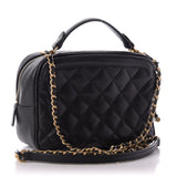 Chanel Calfskin Quilted CC Small Vanity Case Black