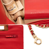 Chanel Lambskin quilted golden class wallet on chain woc red