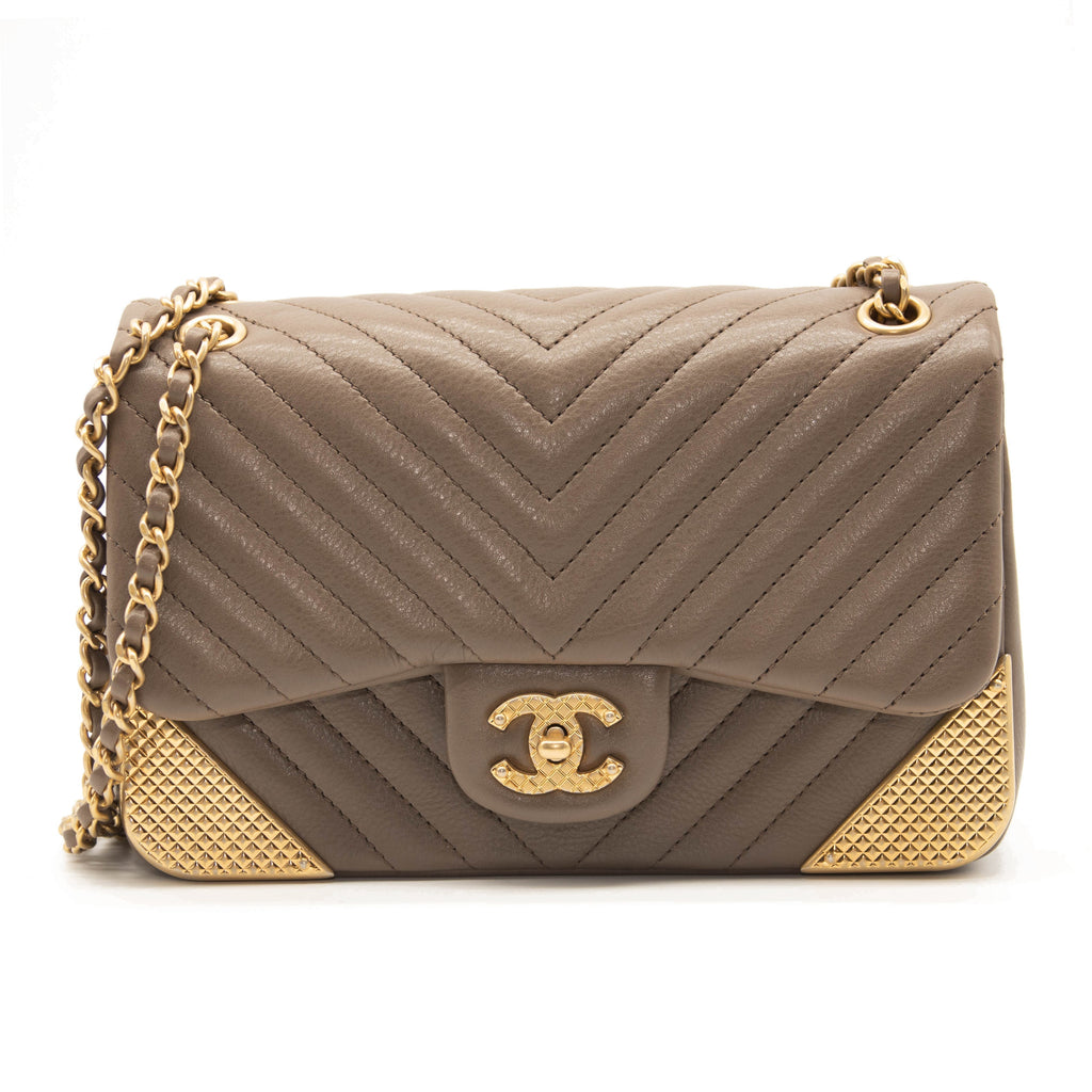 Chanel Rock the Corner Flap Bag Chevron Mini Chain Shoulder Bag