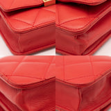Chanel Lambskin quilted golden class wallet on chain woc red