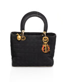 Christian Dior Canage Lady Dior Hand Bag Nylon Black - AWL1649