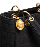 Christian Dior Canage Lady Dior Hand Bag Nylon Black - AWL1649
