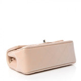 Chanel Iridescent Calfskin Quilted Mini Rectangular Flap Bag Beige