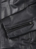 Men Black Cafe Racer Real Leather Jacket