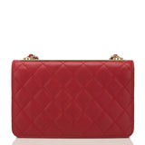 Chanel Red Quilted Lambskin Trendy CC Wallet On Chain (WOC)