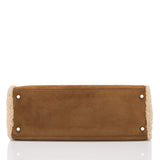Hermes Teddy Shearling Kelly 35cm Palladium Hardware