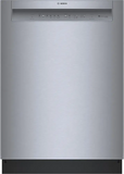 Bosch – 100 Series 24″ Front Control Smart Built-In Hybrid Tub Dishwasher with PureDry, 50 dBA – Stainless Steel