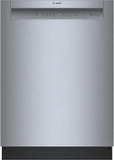 Bosch – 100 Series 24″ Front Control Smart Built-In Hybrid Tub Dishwasher with PureDry, 50 dBA – Stainless Steel