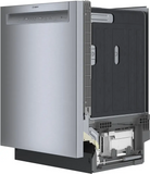 Bosch – 100 Series 24″ Front Control Smart Built-In Hybrid Tub Dishwasher with PureDry, 50 dBA – Stainless Steel
