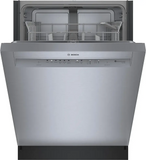 Bosch – 100 Series 24″ Front Control Smart Built-In Hybrid Tub Dishwasher with PureDry, 50 dBA – Stainless Steel