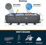 Bestway APX 365 18′ x 9′ x 52″ Rectangular Above Ground Swimming Pool