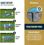 Bestway APX 365 18’x52″ Round Above Ground Swimming Pool Set with Pump & Ladder