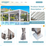 EROMMY 12’x24′ Outdoor Louvered Pergola Gazebo