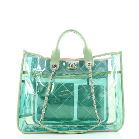 Coco Splash Shopping Tote Quilted PVC With Lambskin Medium