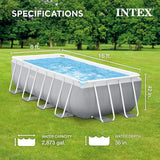 Intex Prism Frame 16′ x 8′ x 42′ Rectangular Above Ground Pool Set