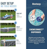 Bestway Power Steel 18′ x 9′ x 48″ Rectangular Metal Frame Above Ground Outdoor Swimming Pool Set with 1,500 GPH Filter Pump, Ladder, and Pool Cover