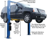 ATLAS Automotive Equipment 9OHSC-SS 2-Post Vehicle Overhead Lift, 11’9” Minimum Ceiling Height, 9,000lb Capacity, Clear Floor, 11’10” Height, 3-Stage Front and 2-Stage Rear Arms, for DIY/Hobbyists