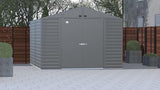 Arrow Select 10′ x 12′ Outdoor Lockable Steel Storage Shed Building, Charcoal