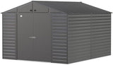 Arrow Select 10′ x 12′ Outdoor Lockable Steel Storage Shed Building, Charcoal