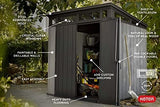 Keter Outdoor Storage Shed, for House, Patio & Yard, Plastic Resin, Artisan, 7×7 Ft, Gray