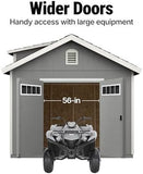 Handy Home Products Windemere 10×12 Do-it-Yourself Wooden Storage Shed with Floor, Beige