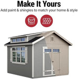 Handy Home Products Windemere 10×12 Do-it-Yourself Wooden Storage Shed with Floor, Beige