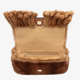 BAGUETTE Natural Mink Bag With Fringing