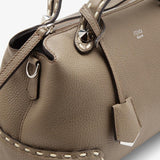 BY THE WAY MEDIUM Grey Full Grain Leather Boston Bag