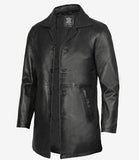 Winchester Men's Black 3 4 Length Leather Car Coat