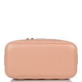 Chanel Beige Quilted Lambskin Small Top Handle Vanity Bag Antique Gold Hardware