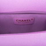 Chanel Purple Quilted Caviar Medium Boy Bag Light Gold Hardware