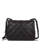 Chanel SO Black Incognito Quilted Caviar Square Mini Flap Bag Black Hardware