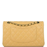 Chanel Yellow Quilted Lambskin Medium Classic Double Flap Bag Rainbow Hardware