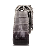 Chanel Ombre Grey Matte Alligator Medium Classic Double Flap Bag Silver Hardware