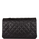 Chanel SO Black Lambskin Quilted Medium Classic Double Flap Bag Black Hardware