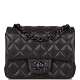 Chanel SO Black Quilted Lambskin Square Mini Classic Flap Bag Black Hardware