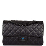 Chanel Medium Classic Double Flap Bag SO Black Lambskin Quilted Black Hardware