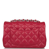 Chanel Mini Rectangular Flap Bag Red Caviar Silver Hardware