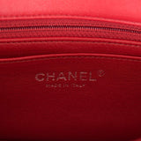 Chanel Mini Rectangular Flap Bag Red Lambskin Silver Hardware