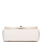 Chanel White Quilted Lambskin Rectangular Mini Classic Flap Bag Light Gold Hardware