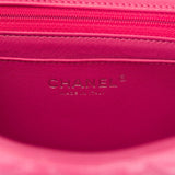 Chanel Pink Quilted Lambskin Rectangular Mini Classic Flap Bag Silver Hardware