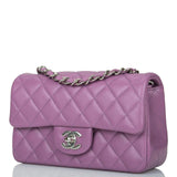 Chanel Purple Quilted Lambskin Rectangular Mini Classic Flap Bag Silver Hardware