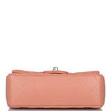 Chanel Mini Rectangular Flap Bag Rose Lambskin Silver Hardware