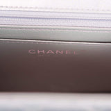 Chanel Mini Square Flap Bag Lavender Iridescent Lambskin Silver Hardware