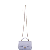 Chanel Rectangular Mini Flap Bag with Top Handle Lavender Quilted Lambskin  Light Gold Hardware