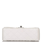Chanel Mini Rectangular Flap Bag White Iridescent Lambskin Silver Hardware