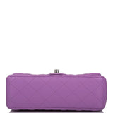 Chanel Purple Quilted Lambskin Rectangular Mini Classic Flap Bag Silver Hardware